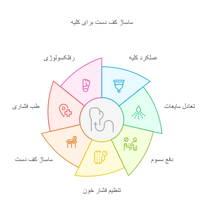 ماساژ کف دست برای کلیه