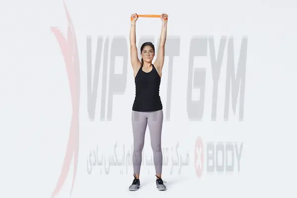 حرکت کشش بالای کمر با کش