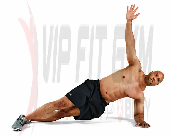 پلانک پهلو با چرخش برای حرکات چرخشی شکم