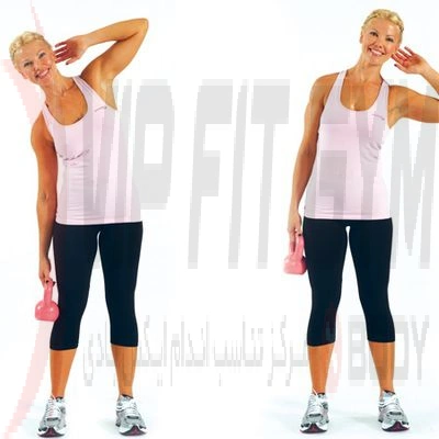 آموزش حرکت کرانچ از پهلو با دمبل