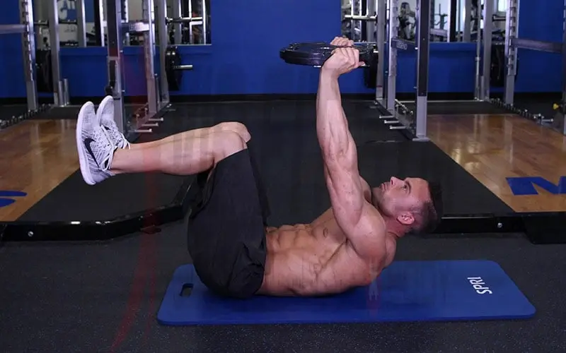 کرانچ با دمبل حرکات شکمی