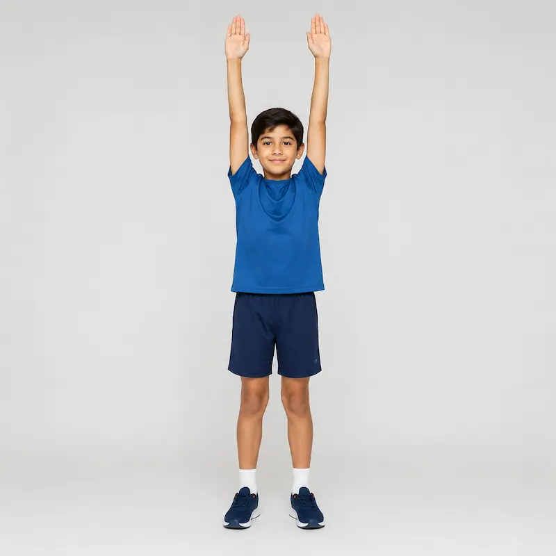 حرکت کشش دست ها به بالا (Upward Stretch) برای کودک