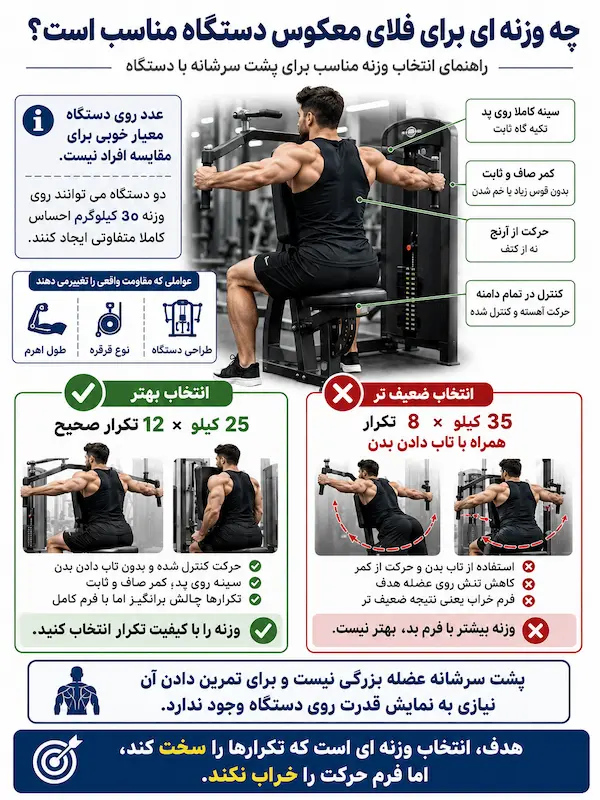 چه وزنه ای برای فلای معکوس دستگاه مناسب است؟